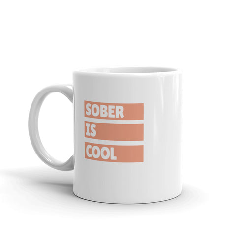 SOBER IS COOL White glossy mug freeshipping - Sober Motivation